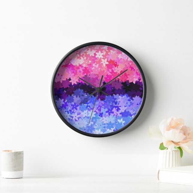 Reloj Orgulloso Floral Retro Quirky Boho Omnisexual (Hogar)