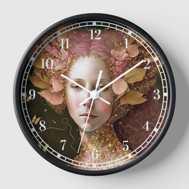 Reloj Oro Rosa Fae Fae Mujer Fantasía Arte (Anverso)