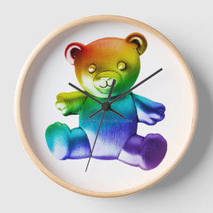Reloj Oso de peluche de metal cepillado SlipperyJoe's gr