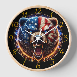 Reloj Oso majestuoso que luce orgullosamente la bandera