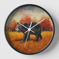 Oso Negro en el bosque otoñal