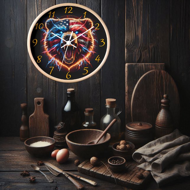 Reloj Oso Patriótico: Rojo, Blanco y Roares (Subido por el creador)