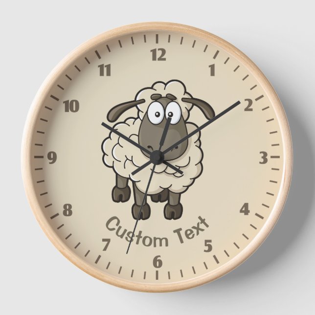 Reloj Oveja Personalizado Beige (Anverso)