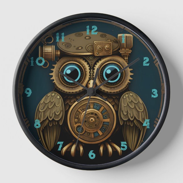 Reloj Owl Steampunk único (Anverso)