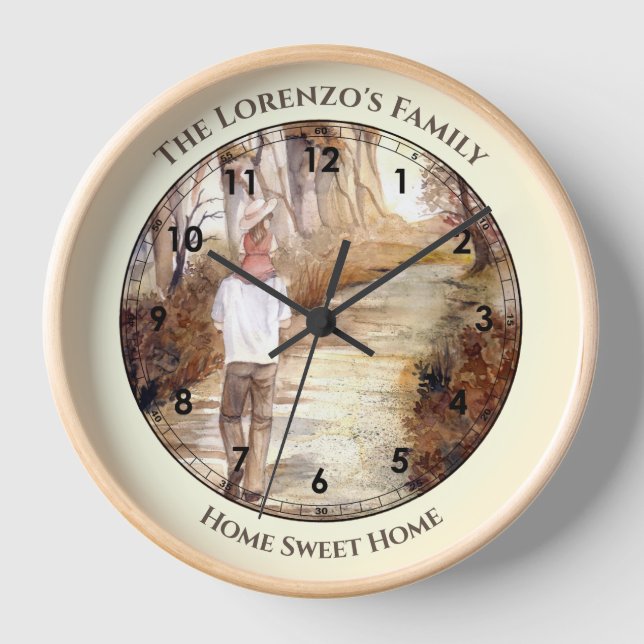 Reloj Padre Hija Camina por la Vía del Otoño (Anverso)