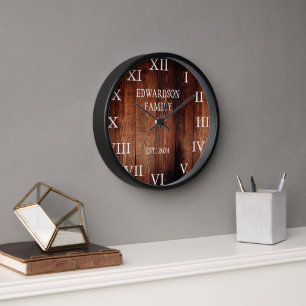 Reloj País de nombre de la familia Rusn Barn wood