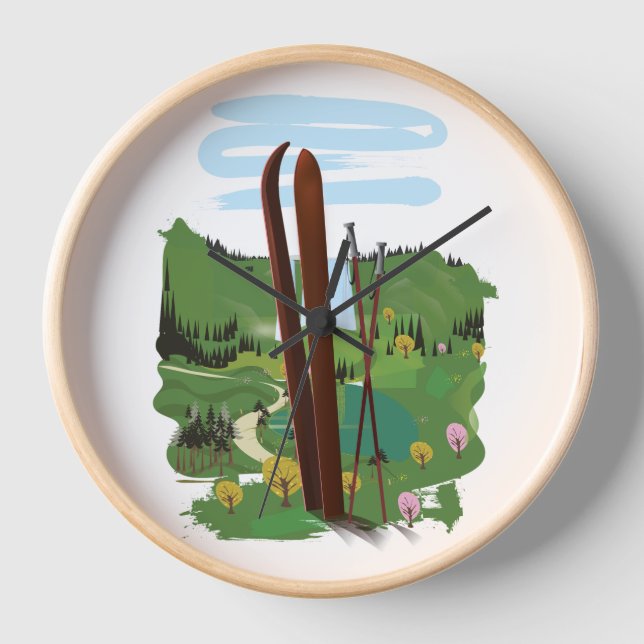 Reloj Paisaje de esquí (Anverso)
