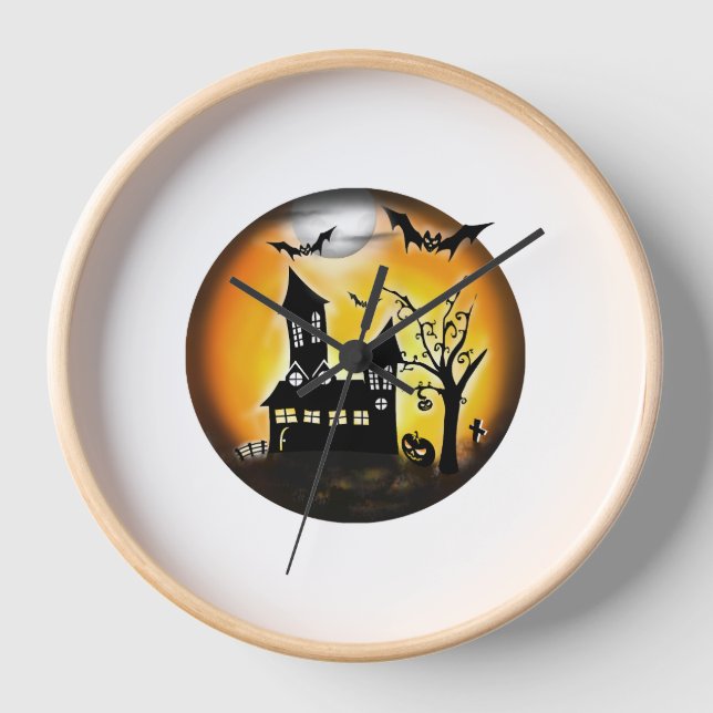 Reloj Paisaje de Halloween (Anverso)