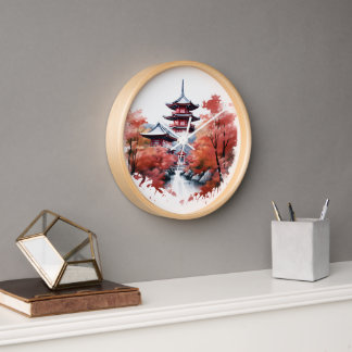 Reloj Paisaje japonés con pagoda