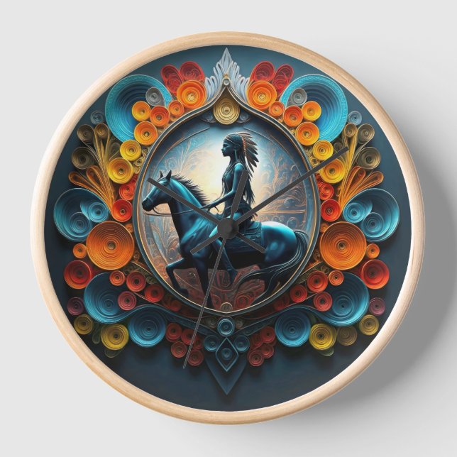 Reloj "Paisaje nativo americano de ensueño" (Anverso)