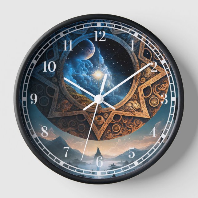 Reloj paisajístico del espacio de fantasía cosméti (Anverso)