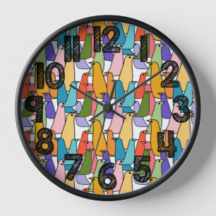 Reloj Pájaros Coloridos