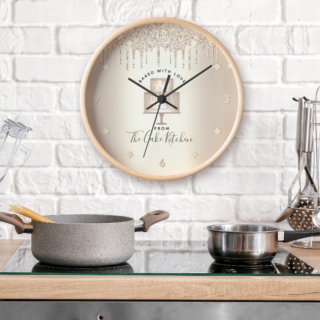 Reloj Panadería pastelería Chef postre Oro Purpurinas Dr (Subido por el creador)