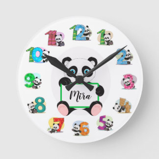Reloj Panda de guardería personalizado