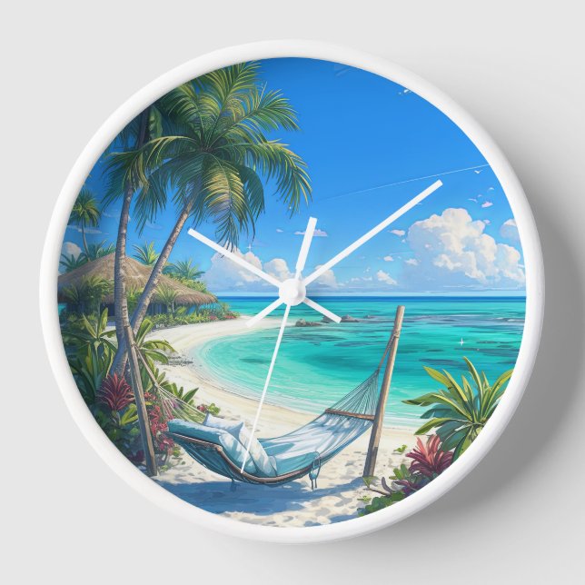 Reloj Paraíso oceánico - Oasis de playa tropical (Anverso)