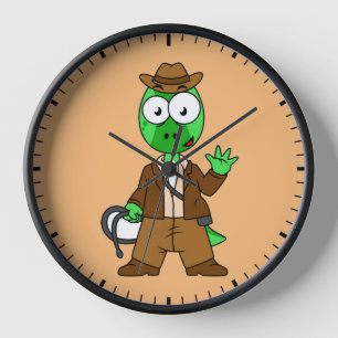 Reloj Parasaurolophus Vestido Como Indiana Jones.