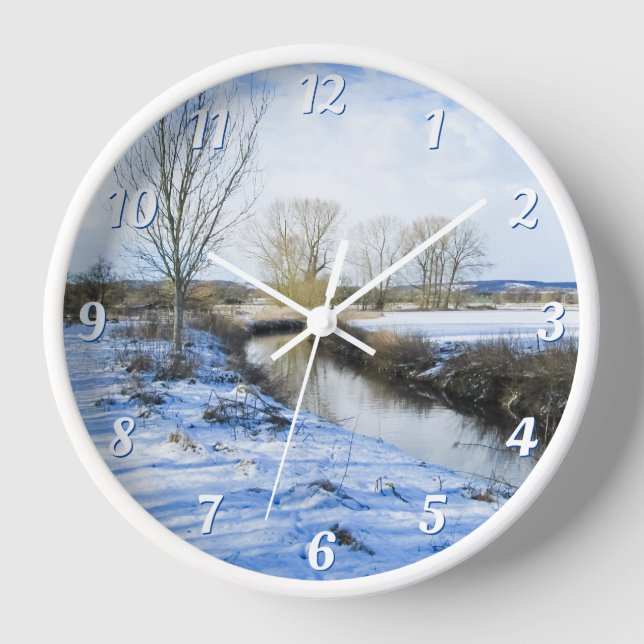 Reloj Paseo por el río invierno inglés - Muro redondo (Anverso)
