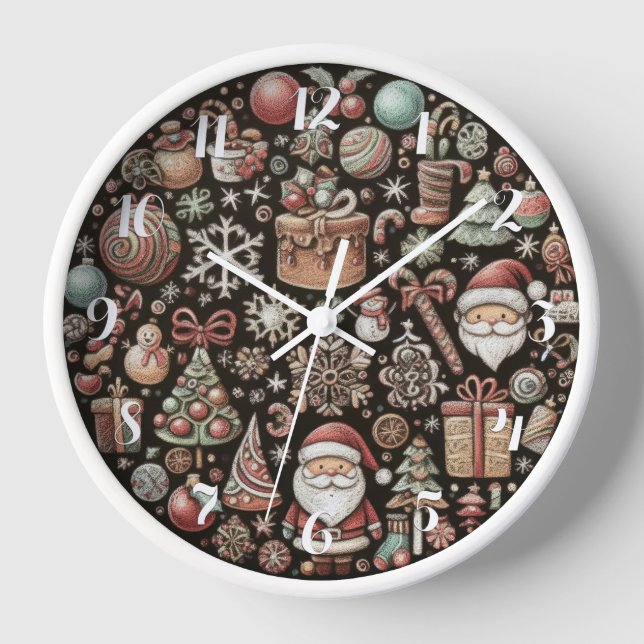Reloj Pasteles duros dibujando motivos de Navidades (Anverso)