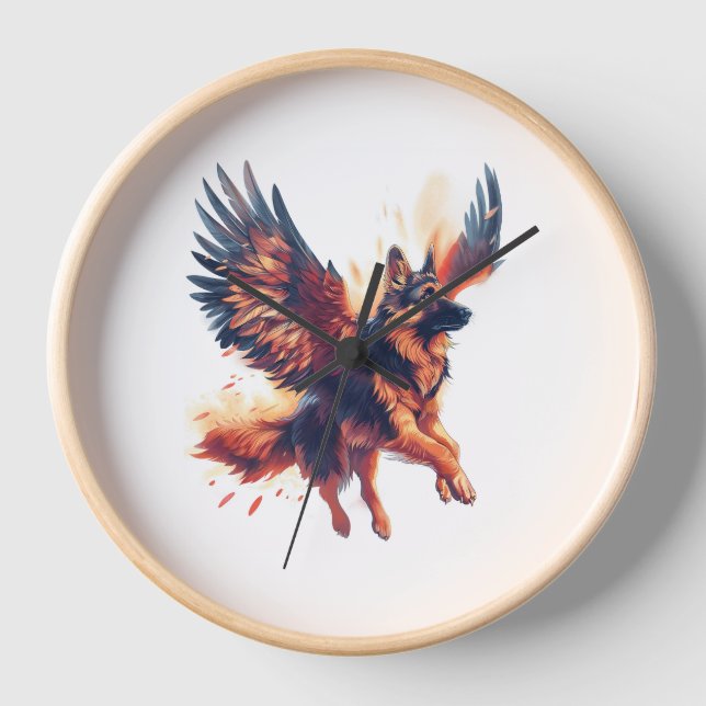 Reloj Pastores alemanes rebosan de alas (Anverso)