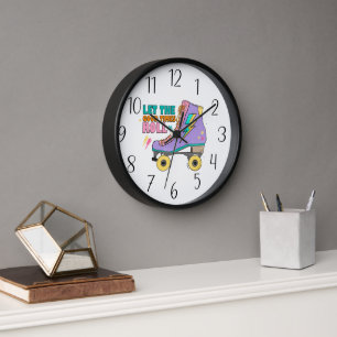 Reloj patín de rodillos retro fresco