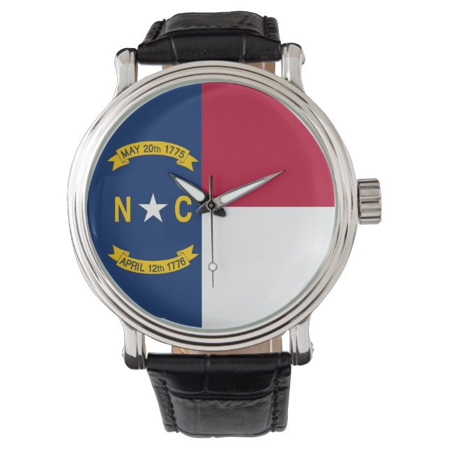 Reloj patriótico con bandera de Carolina del Norte (Anverso)