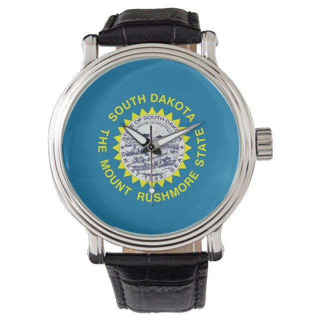 Reloj patriótico con bandera de Dakota del Sur (Anverso)