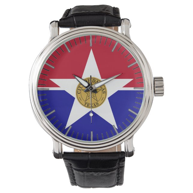 reloj patriótico con bandera de Dallas (Anverso)