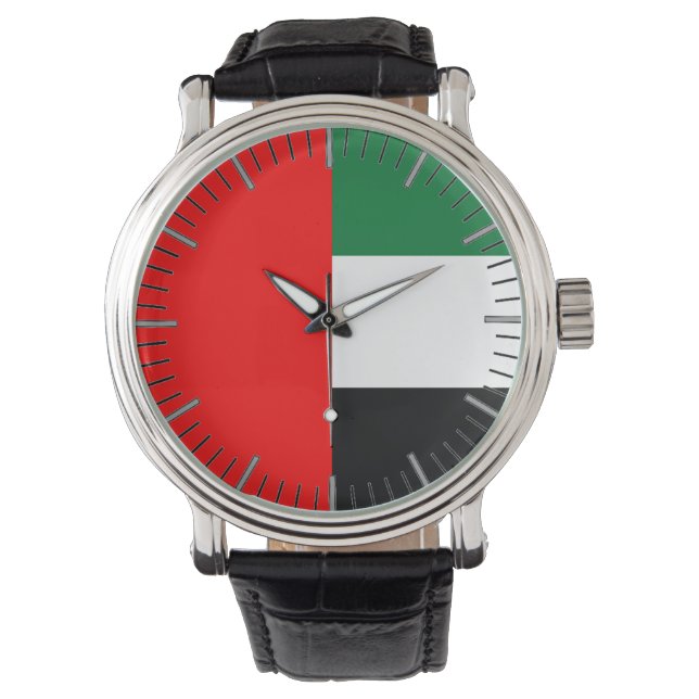 Reloj patriótico con bandera de los Emiratos Árabe (Anverso)