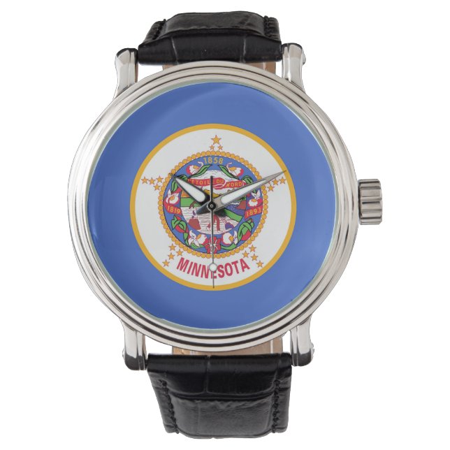 Reloj patriótico con bandera de Minnesota (Anverso)