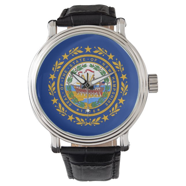 Reloj patriótico con bandera de Nuevo Hampshire (Anverso)
