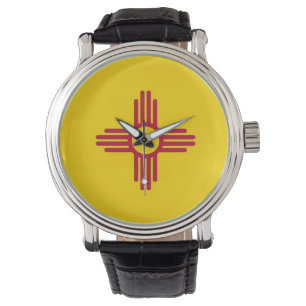 Reloj patriótico con bandera de Nuevo México