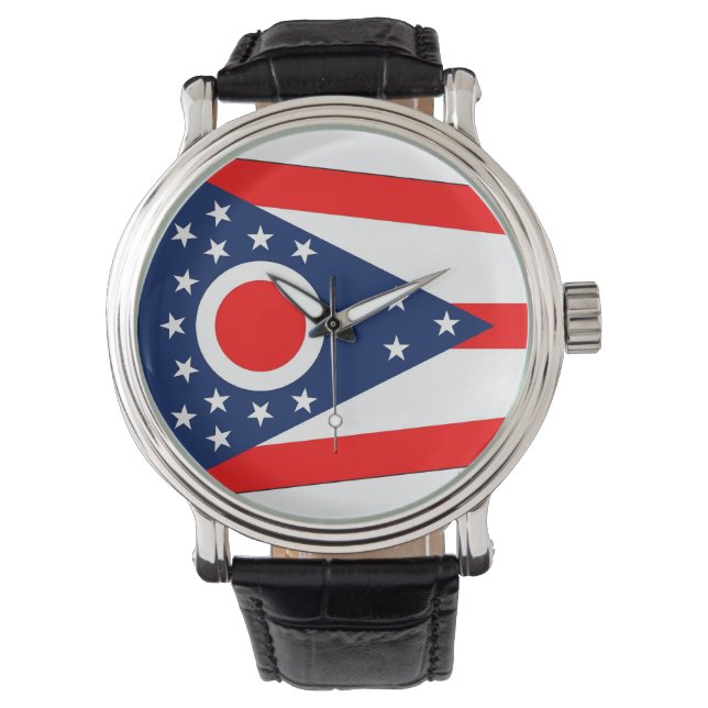 Reloj patriótico con bandera de Ohio (Anverso)