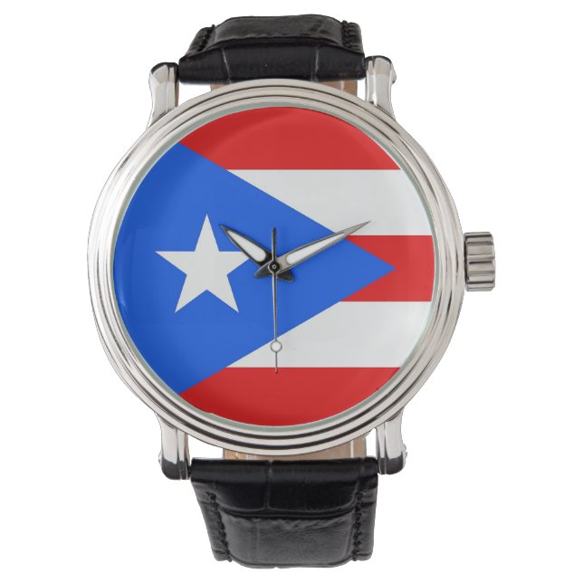 Reloj patriótico con bandera de Puerto Rico (Anverso)