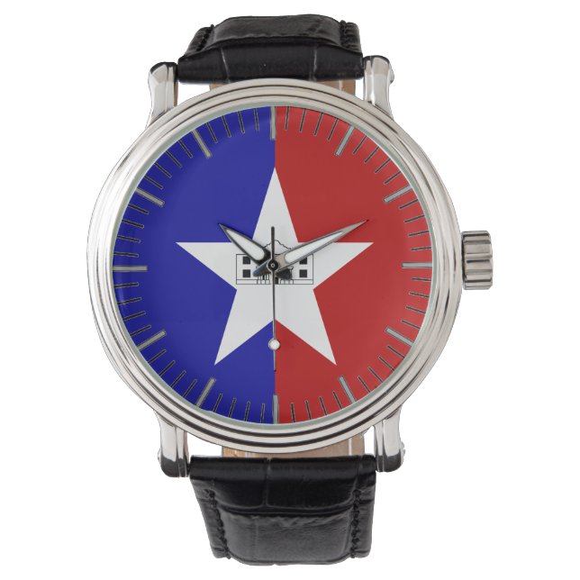 Reloj patriótico con bandera de San Antonio (Anverso)