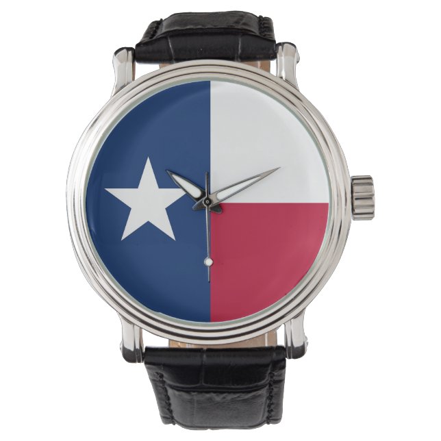 Reloj patriótico con bandera de Texas (Anverso)