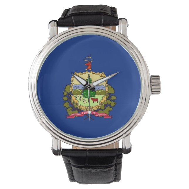 Reloj patriótico con bandera de Vermont (Anverso)