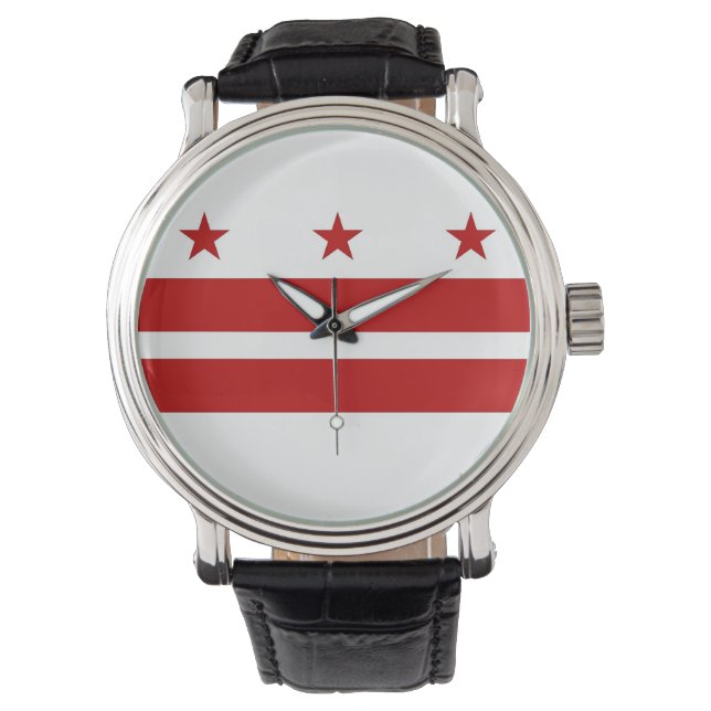 Reloj patriótico con bandera de Washington DC (Anverso)