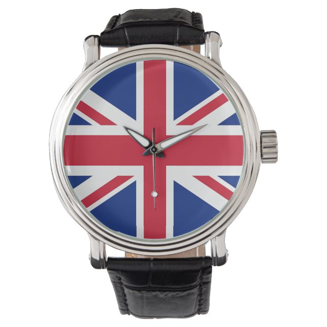 Reloj patriótico con bandera del Reino Unido (Anverso)