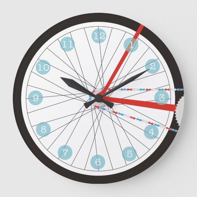 Reloj Patriótico De Rueda De Bicicleta En Rojo, Bl (Anverso)