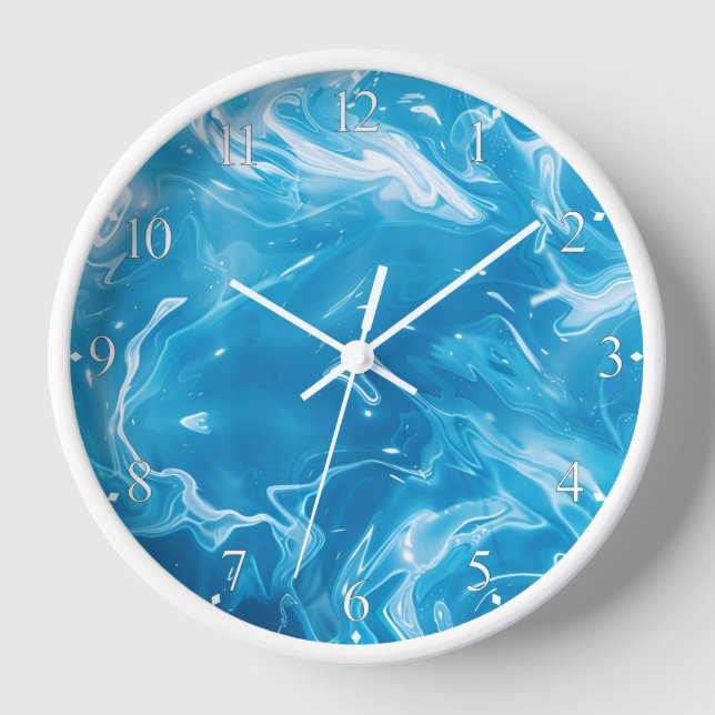 Reloj Patrón de agua de la piscina azul Aqua (Anverso)