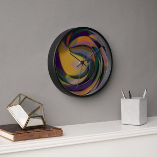 Reloj Patrón de arte de ondas radiales retro futuristas