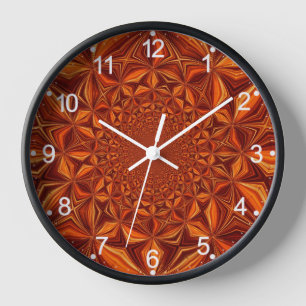 Reloj Patrón de arte digital caleidoscópico rojo-67546