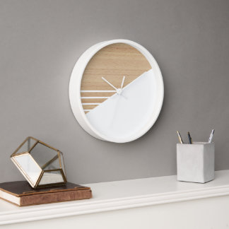 Reloj Patrón De Bandas De Bloque Contemporáneo En Faux W
