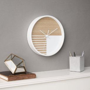 Reloj Patrón De Bandas De Bloque Contemporáneo En Faux W