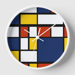 Reloj patrón de bauhaus pintura de arte geométrico abstr