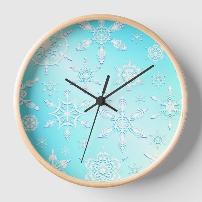 Reloj Patrón de copos de nieve de cristal (Anverso)