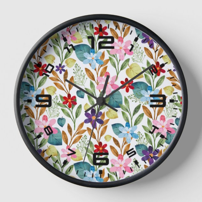 Reloj Patrón de flores acuáticas-67666 (Anverso)