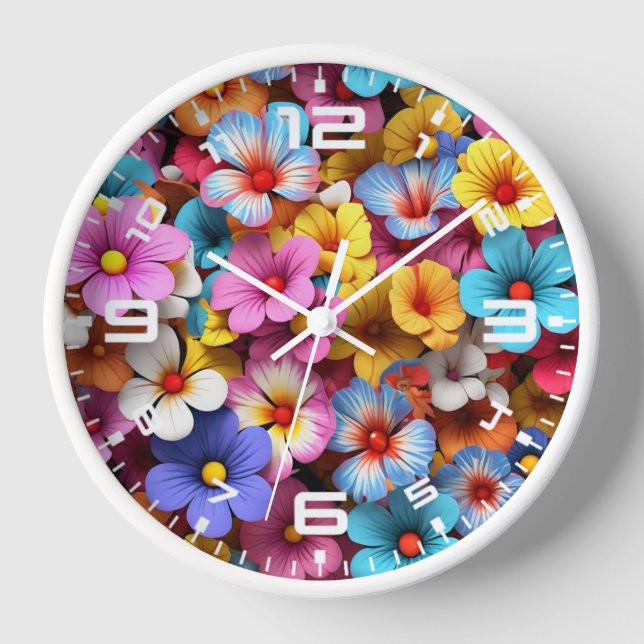 Reloj Patrón de flores de Bonito coloridas-20240 (Anverso)