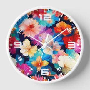 Reloj Patrón de flores multicolores florales37566
