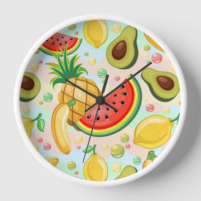 Reloj Patrón de frutas de verano fresco (Anverso)